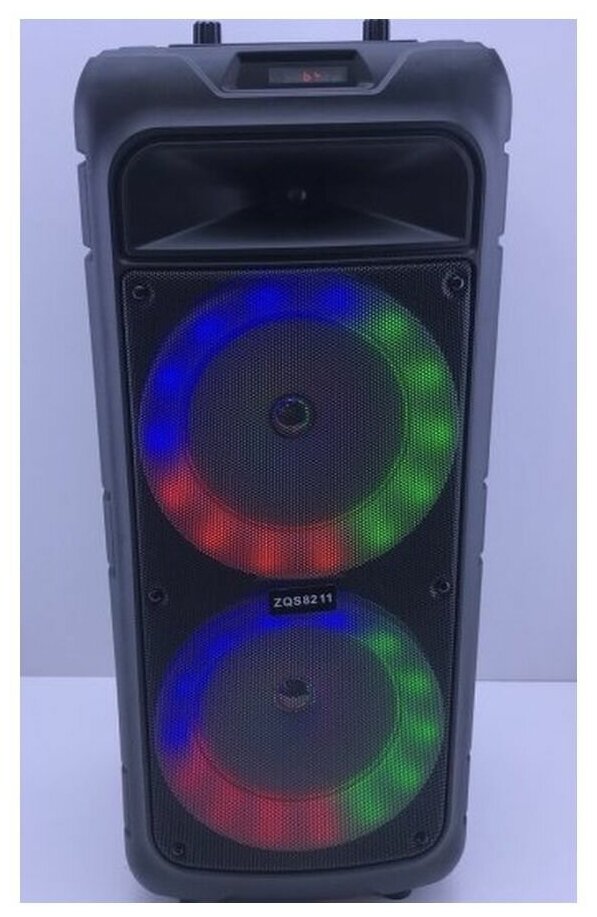 Колонка BT Speaker ZQS-8211 (8"х2/40W) Bluetooth Караоке (черный)