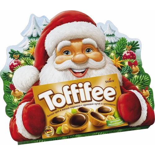 Конфеты шоколадные в коробке Toffifee Санта, орешки в карамели, 125 г