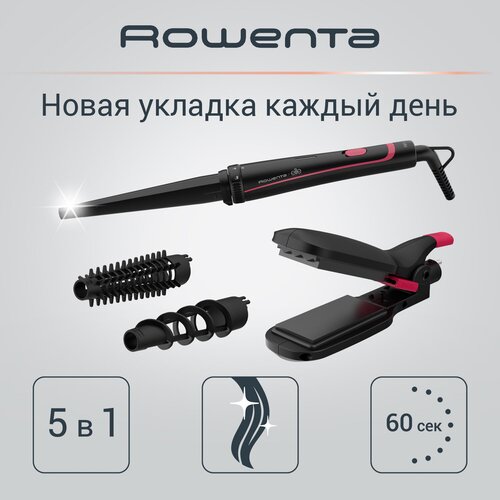 Щипцы Rowenta Infinite Looks CF4222F0, черный/розовый