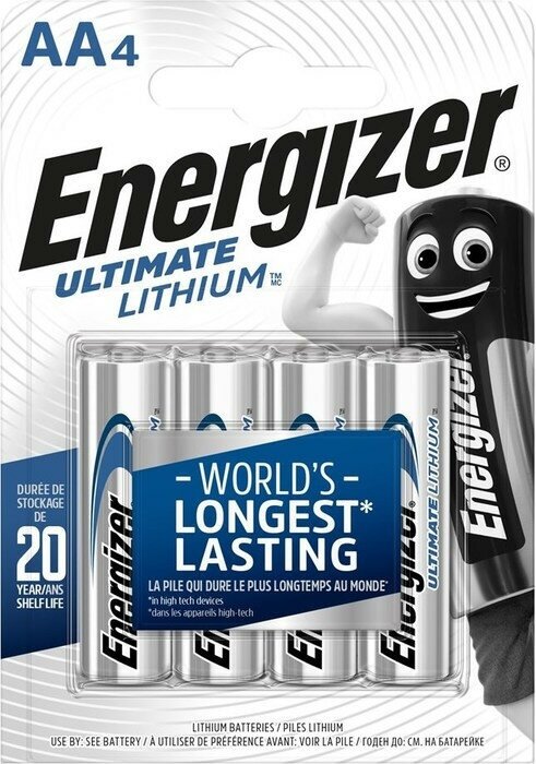 Батарейка Energizer Ultimate LITHIUM FR6 BL4, упаковка 4 шт.