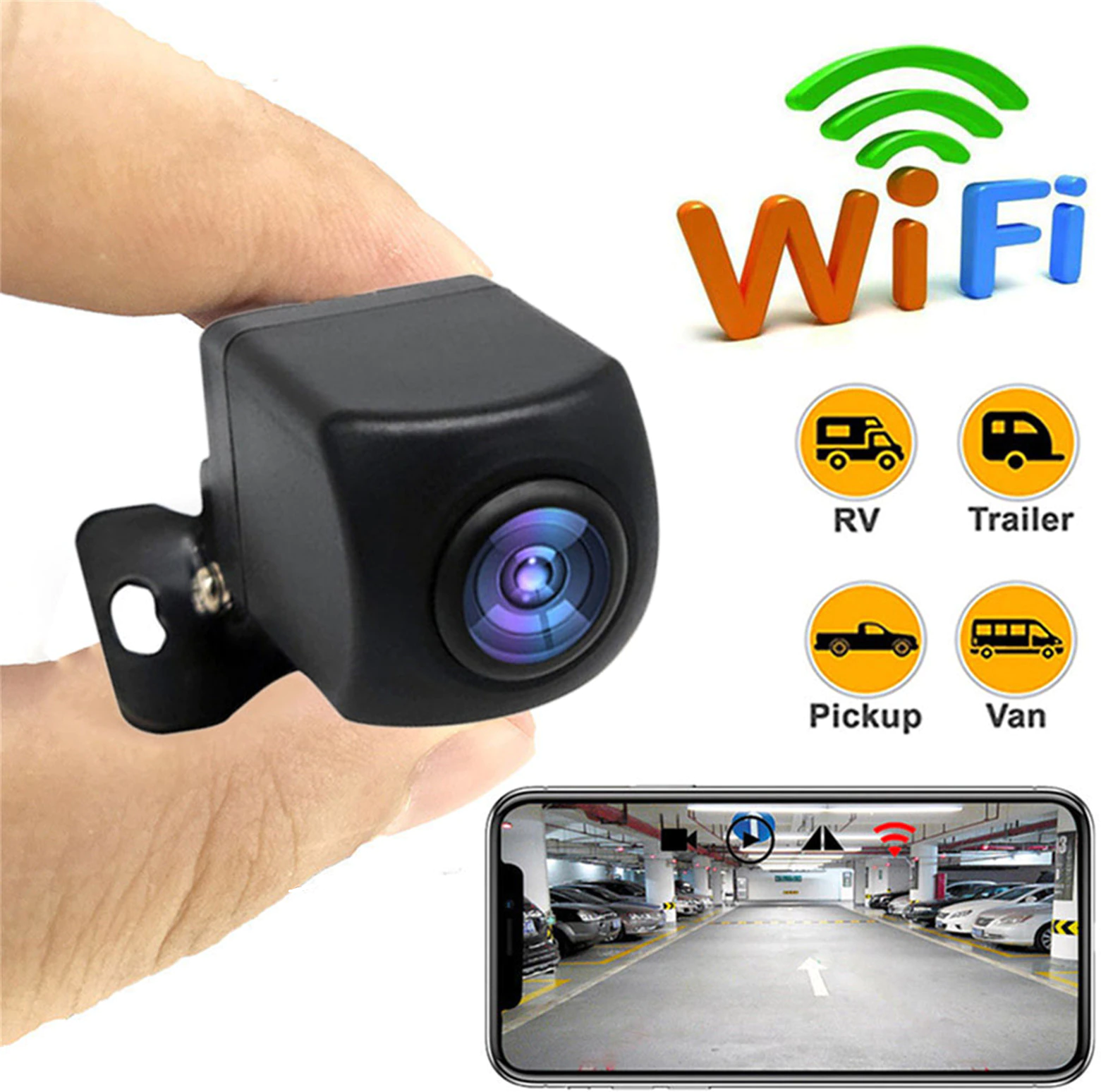 Камера заднего\переднего вида MRT Mini-FHD WiFi (для Android IOS) для автомобилей прицепов пикапов трейлеров грузовиков катеров