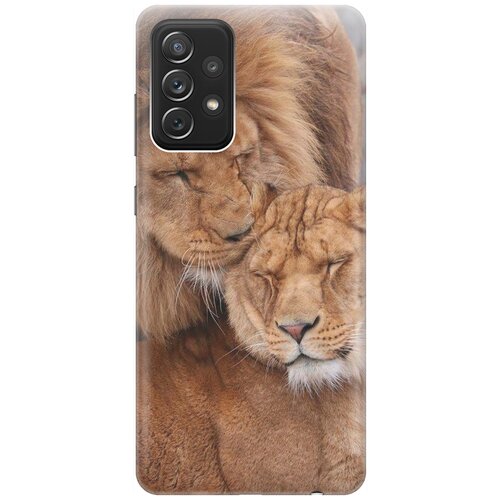 фото Ультратонкий силиконовый чехол-накладка для samsung galaxy a72 с принтом "милые львы" gosso