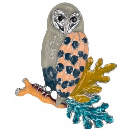 фото Брошь бижутерная сова (замок-булавка, разноцветный) 55705 otokodesign