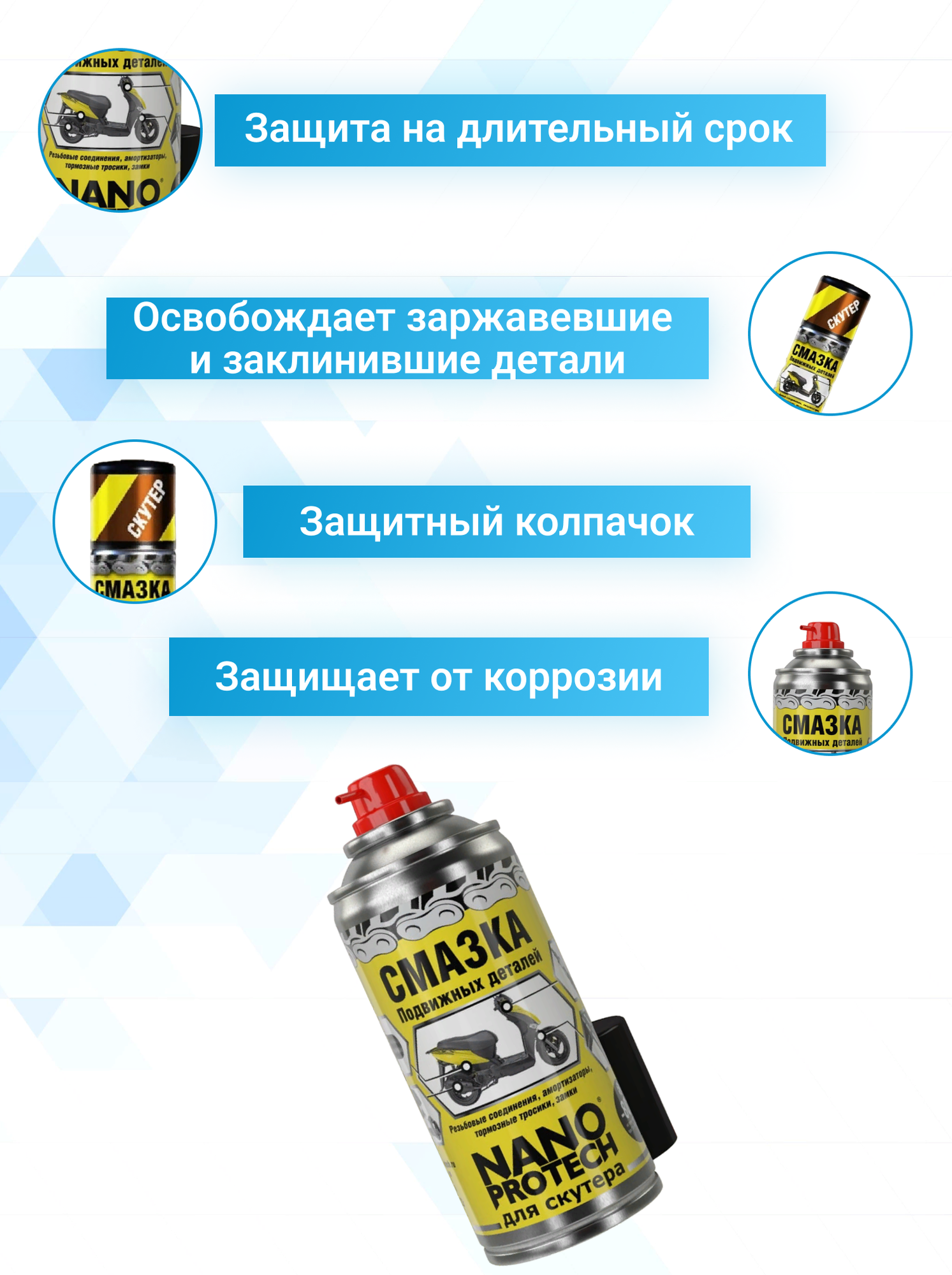 Смазка для мототехники NANOPROTECH Для скутера