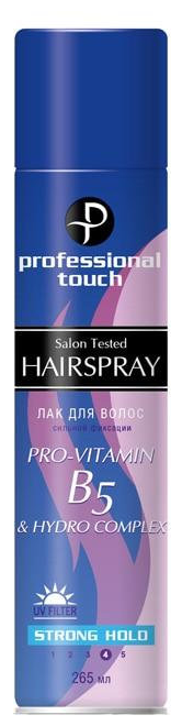 Professional Touch Лак для волос Provitamin B5 & Hydro Complex, сильная фиксация, 265 мл