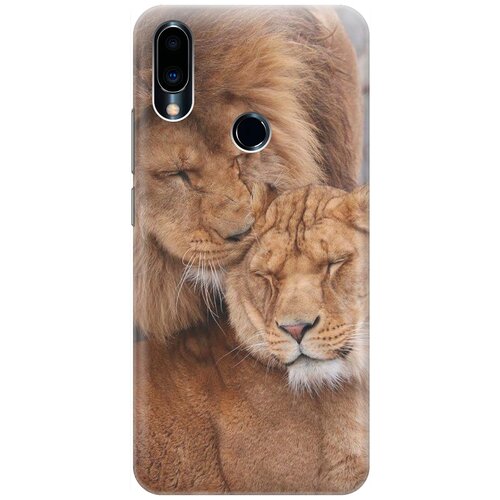 фото Ультратонкий силиконовый чехол-накладка для meizu note 9 с принтом "милые львы" gosso