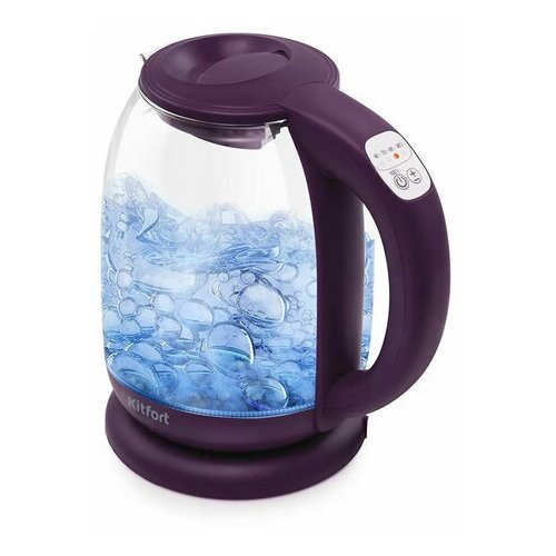 Чайник KITFORT КТ-640-5 17 л 2200 Вт закрытый нагревательный элемент терморегулятор стекло фиолетовый 295100₽