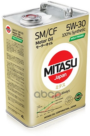 MITASU Mitasu 5W30 4L Масло Моторное Moly-Trimer Sm Api Sm/Cf Ilsac Gf-4 100% Synthetic