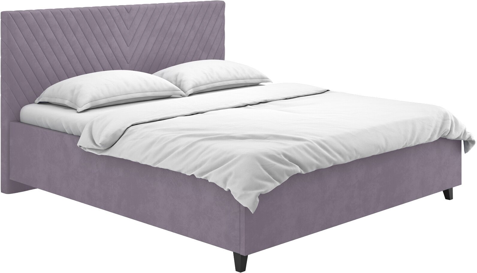 Кровать с подъемным механизмом Первый Мебельный Миранда Лаванда, велюр 160х200 см