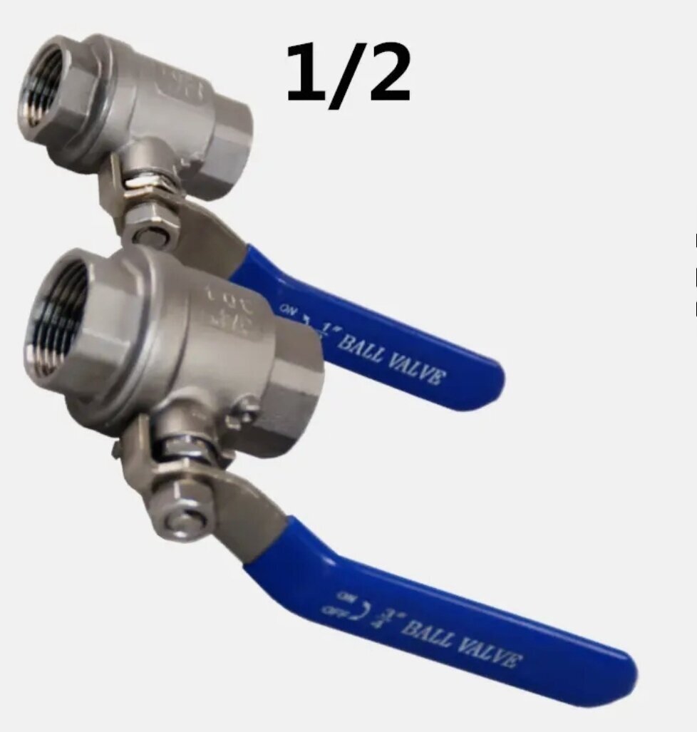 Кран шаровый 1/2 ВР (21,3мм/DN15) из нержавеющей стали - фотография № 1