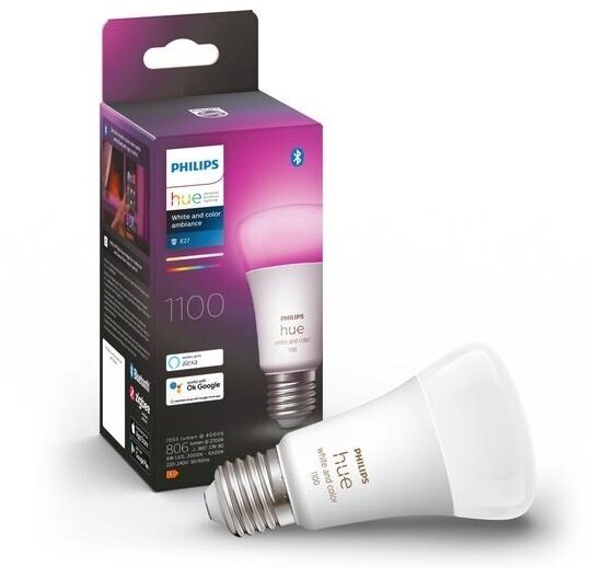 Лампа светодиодная Philips Hue White and Color E27 A60 9Вт 1100Лм (929002468801)