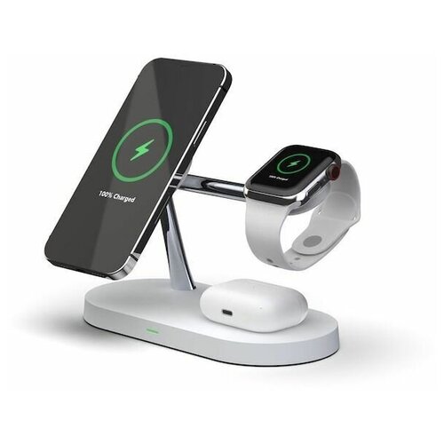 Док-станция Tech-Protect A12 3в1 MAGNETIC MAGSAFE беспроводная зарядка (белый)