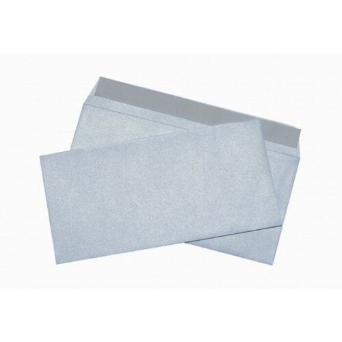 Набор конвертов E65 110 х 220 мм, дизайнерская бумага COCKTAIL, отрывная лента, 120г/м, металлик белый, 5 штук