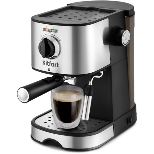 Кофеварка КТ-753 рожковая 850 Вт 1 л капучинатор серебристая 1171600₽