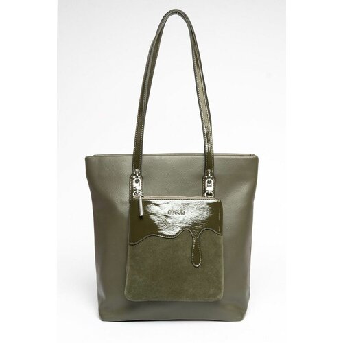 Сумка шоппер Ludor, хаки сумка ludor повседневная натуральная замша экокожа серый