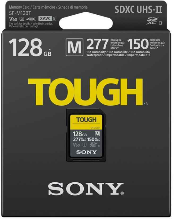 Карта памяти Sony Tough SDXC 128GB UHS-II U3 V60 R277/W150MB/s (SF-M128T/T1)