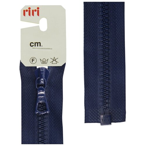 фото Молния riri тракторная разъёмная 1 замок, 6 мм, 40 cм, цвет 2626, кобальт синий