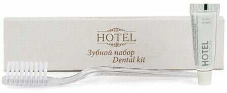 Зубной набор комплект 200 шт, HOTEL (зубная щётка + зубная паста 5 г), картон, 2000120