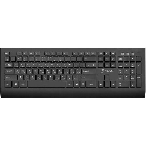 Клавиатура Оклик 155M черный USB slim подставка для запястий 1678057 108400₽
