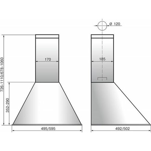 Вытяжка каминная Elikor DE6534WS белыйсеребро управление кнопочное 1 мотор 1253000₽