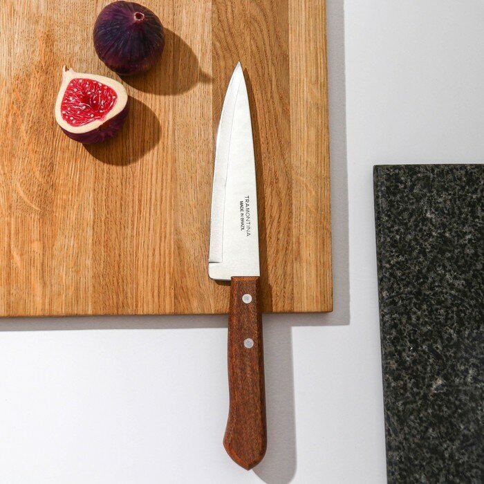 Нож кухонный Tramontina Dynamic (22902/106) стальной шеф лезв.150мм прямая заточка серебристый блист - фото №2
