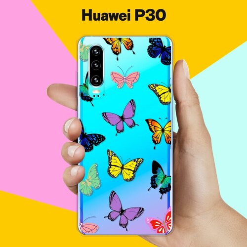 Силиконовый чехол на Huawei P30 Бабочки / для Хуавей П30