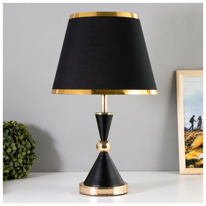 RISALUX Настольная лампа "Елизавета" E27 40Вт черно-золотой 25х25х37 см RISALUX