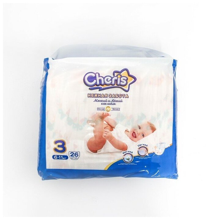 Cheris Детские подгузники Cheris 26 шт. размер М (6-11кг)
