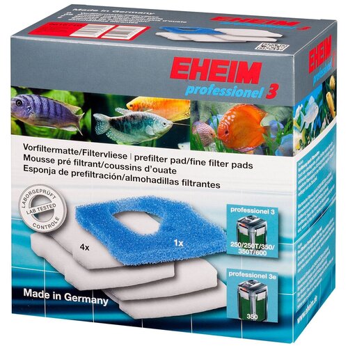 Наполнитель Eheim картридж Prefilter pad/Fine filter pads для EHEIM professionel 3 250/600 (комплект: 5 шт.) 5 белый/синий 200 мм 200 мм 120 мм импеллер для фильтров eheim 2073 2075 2273 2275 2373 2274