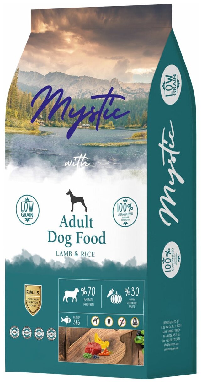 MYSTIC ADULT DOG LAMB & RICE для взрослых собак всех пород с ягненком и рисом (2,5 кг)