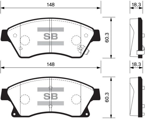 Колодки тормозные передние Sangsin Brake для CHEVROLET Cruze 09- (R16), SP1362, 4 шт