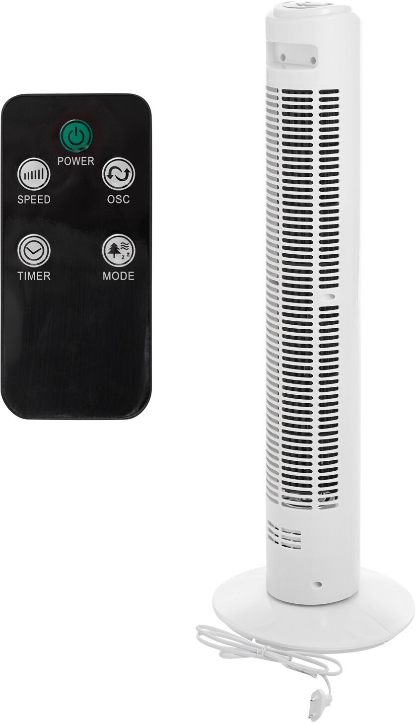 Вентилятор колонный с пультом и таймером DUX 45 Вт, белый