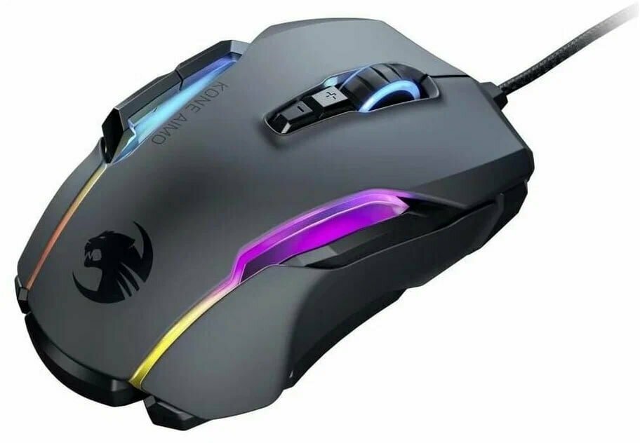 Мышь игровая с подсветкой проводная ROCCAT Kone AIMO Remastered черная