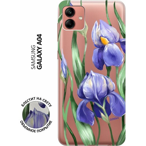 Силиконовый чехол на Samsung Galaxy A04, Самсунг А04 с 3D принтом Amazing Irises прозрачный силиконовый чехол на samsung galaxy a04 самсунг а04 с 3d принтом amazing irises прозрачный