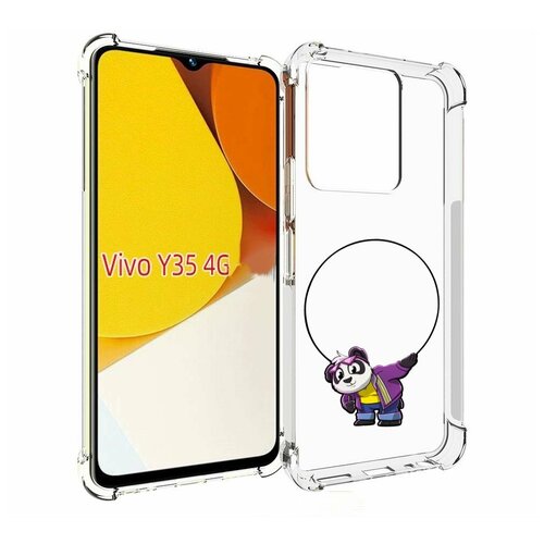 Чехол MyPads панда-с-обручем для Vivo Y35 4G 2022 / Vivo Y22 задняя-панель-накладка-бампер