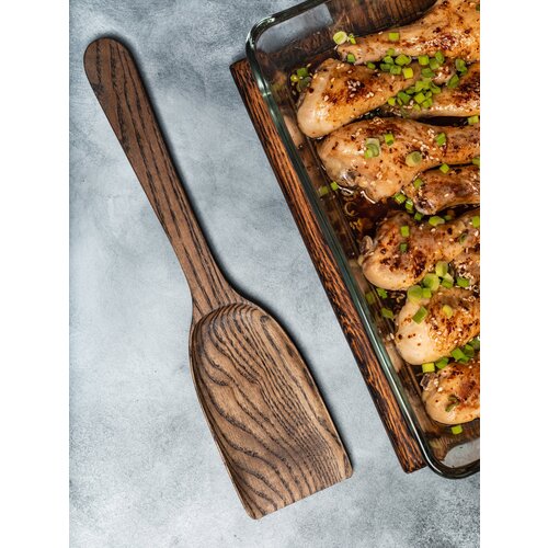 Деревянная лопатка совочек из темного ясеня