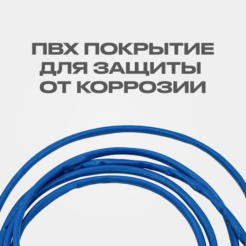 Трос буксировочный для автомобиля стальной в оплетке, 2 крюка, толщина 10 мм, 5 тонн, 4 метра