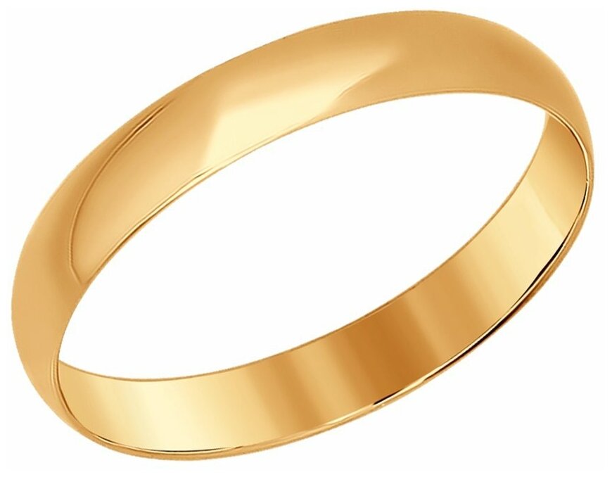 Обручальное кольцо 4 мм из красного золота 110030 SOKOLOV
