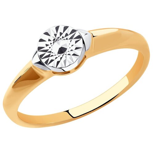Кольцо Diamant, комбинированное золото, 585 проба, размер 19