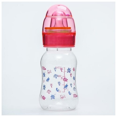 фото Бутылочка для кормления, крышка-погремушка, 125 мл., цвет розовый 4780641 крошка я