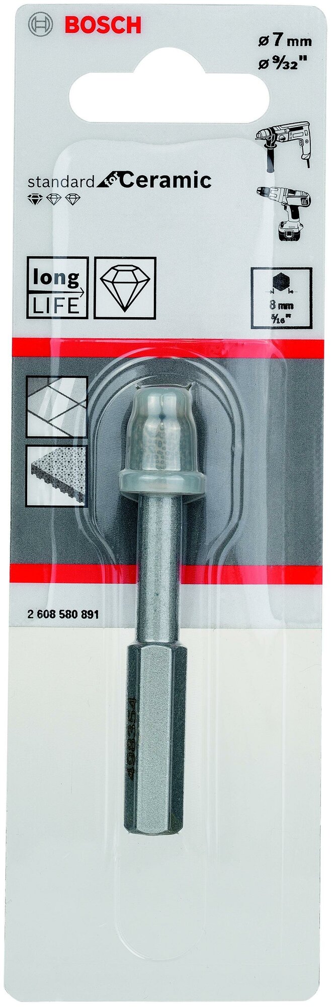 Сверло Bosch Standart Ceramic 7x33мм