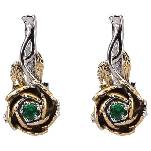 фото Серьги бижутерные цветы (английский замок, бижутерный сплав, золотистый) 1-56469 otokodesign