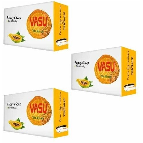 Trichup мыло с Экстрактом папайи VASU (Turmeric) 125 гр - 3 шт