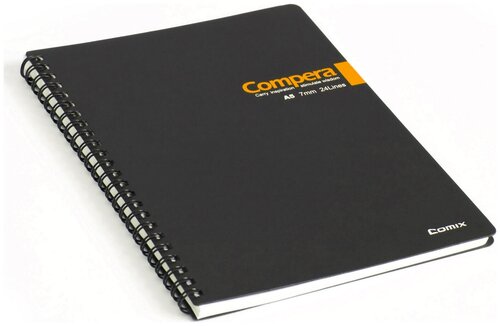 Блокнот на пружине Comix COMPERA BOND CPA5607 BLK/OR, А5, в линейку, 60 листов, черный/оранжевый