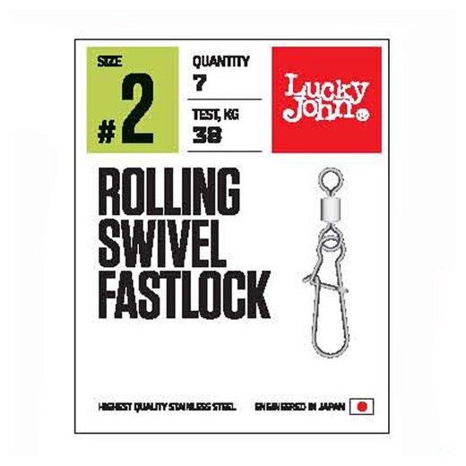 Вертлюги c застеж. LJ Pro Series ROLLING SWIVEL FASTLOCK 008 10шт.