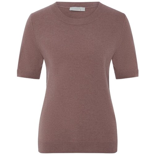 Джемпер Sovershenstvo, кашемир, короткий рукав, размер s, фиолетовый