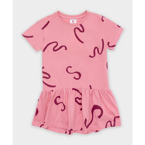 Платье-футболка розовая с принтом Button Blue, для девочек, размер 158, мод 123BBGB50011213