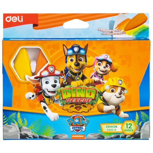 Мелки пластиковые Deli Paw Patrol EC202-12 12 цветов картонная коробка/европодвес