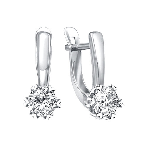 Серьги Яхонт, серебро, 925 проба, фианит