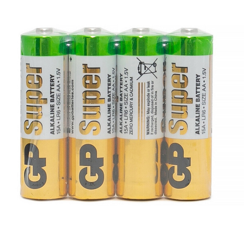 Батарейка GP Super Alkaline 15ARS LR6, спайка, (1 уп - 4 шт), AA